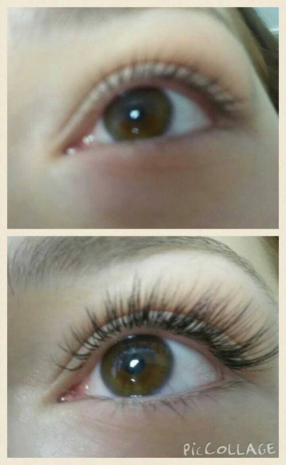 Extension ciglia prima e dopo