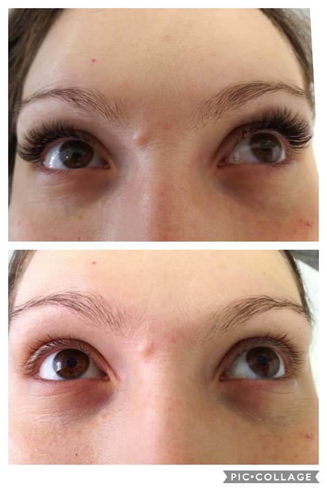 Extension ciglia prima e dopo